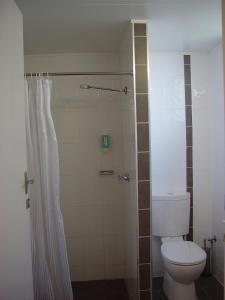 麦克莱恩麦克林水景汽车旅馆的一间带卫生间和淋浴的浴室