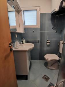 萨武德里亚Apartments Victoria的一间带水槽和卫生间的浴室