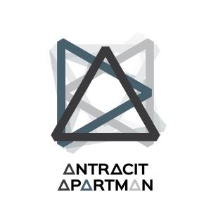 佩奇Antracit Apartman的白色背景上的抽象五边形标志