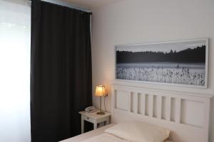 达姆施塔特利金娜酒店的卧室配有一张挂在墙上的床铺