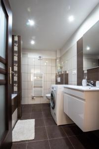 班斯卡-比斯特里察Apartman MANDALA的一间带洗衣机和水槽的浴室