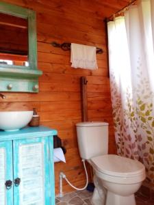 伊萨La Sarita, Hospedaje rural.的一间带卫生间和水槽的浴室