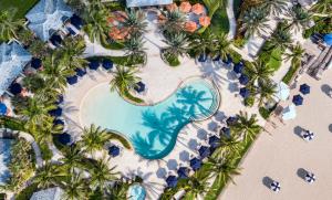 棕榈滩布雷克棕榈海滩酒店的享有度假村游泳池的空中景致