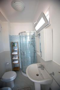 普罗奇达da Letizia的带淋浴、盥洗盆和卫生间的浴室