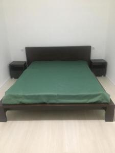 奥恰姆奇拉Guest house Amza的一张床上有绿毯的床