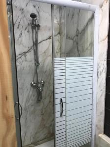 埃斯平霍myCasa的浴室里设有玻璃门淋浴