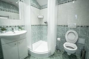 捷克布杰约维采Chata Pohoda的浴室配有卫生间、盥洗盆和淋浴。