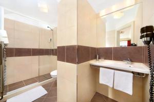什平德莱鲁夫姆林爱丽卡酒店的一间带水槽、淋浴和卫生间的浴室