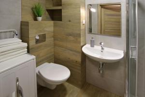 科沃布热格Apartament Navigare的一间带卫生间和水槽的浴室