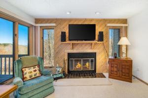 哈伯斯普林斯Mountain Seclusion的客厅设有壁炉和平面电视