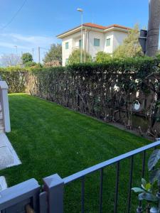 马里纳迪马萨Appartamento completamente rinnovato, con giardino, a 100 mt dal mare的绿草环绕的花园