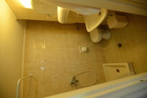 帕拉马阿尔戈酒店的带淋浴、卫生间和盥洗盆的浴室