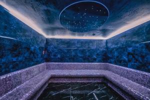 第比利斯Meta Business Hotel By King David的蓝色客房 - 带浴缸和镜子