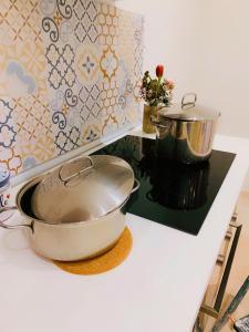 圣维托罗卡波Talos Apartments的厨房里的锅和锅