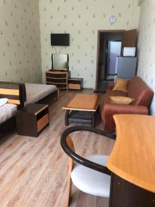 乌兰巴托特索蒙斯服务式公寓的带沙发和电视的客厅