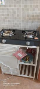 奈瓦沙Annettes Place的厨房柜台配有炉灶和水槽