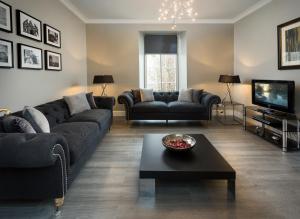爱丁堡Old Town Suites - Nicolson的带沙发和电视的客厅