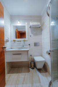 乌宗奇尔帕酒店的一间带水槽、卫生间和淋浴的浴室