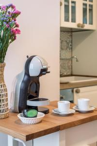 滨海波利尼亚诺CIVETTHOUSE : la casa delle civette的厨房的柜台上配有咖啡机