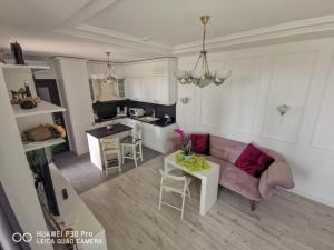 布尔加斯Luxury Apartments Alix的客厅配有沙发和桌子