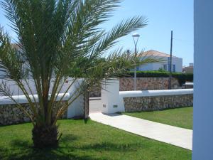 Son CarrioVilla Romaní SUITE的一座建筑物旁的院子中的棕榈树