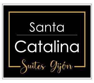 希洪Santa Catalina Suites Gijón的阅读santa catina Suites健身房的标志