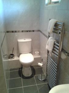 威勒尔曼诺戈登住宿加早餐旅馆的浴室配有白色卫生间和淋浴。