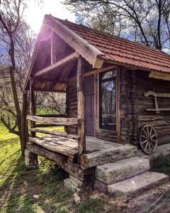 BozioruTinutul Luanei Glamping Resort的小屋设有田野门廊