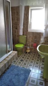 塞埃Casa Divina Elías Sixto Pampín的浴室配有绿色卫生间和水槽。