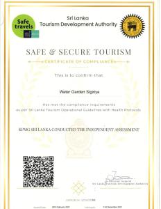 锡吉里亚Water Garden Sigiriya的国家旅游发展局颁发的西雅图旅游证书拒绝函