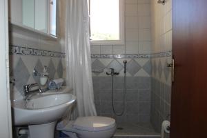 苏卡雷斯梅利斯缇公寓的一间带水槽、卫生间和淋浴的浴室