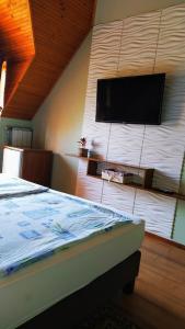 根尼斯迪亚斯博德哈兹旅馆的一间卧室配有一张床,墙上设有一台平面电视