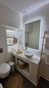 古厄庇道鲁斯D&D apartments的一间带水槽、卫生间和镜子的浴室