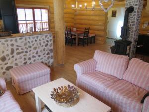 PohorskoChalet Lazny by Interhome的带沙发和燃木炉的客厅