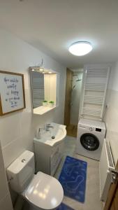 萨图马雷Katy Boulevard Apartman的浴室配有白色卫生间和盥洗盆。