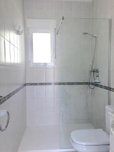 德尼亚Apartment Mila的带淋浴和卫生间的白色浴室