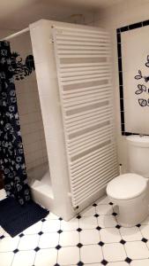 普罗丰德维耶Le petit haut de Meuse的浴室配有白色卫生间和淋浴。