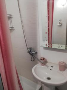 伊兹梅尔Аренда квартиры的白色的浴室设有水槽和镜子