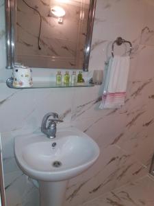Macka卡姆利克公寓的浴室设有白色水槽和镜子