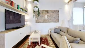 奥斯蒂亚·安提卡La Casa nel Castello的带沙发和平面电视的客厅
