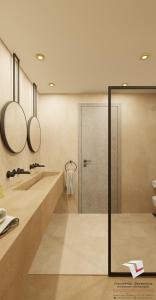 瑞格利亚阿纳克索度假酒店的带淋浴和盥洗盆的浴室