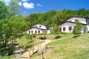 MontescudoLa Valle Dei Caprioli Village Bungalow Park - Freelandia Azienda Agricola的山坡上几栋树屋