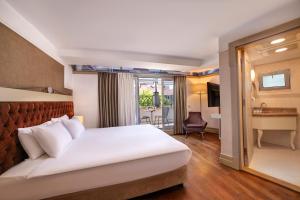 伊斯坦布尔法鲁斯老城酒店 - 特殊类别的配有一张床和一张书桌的酒店客房