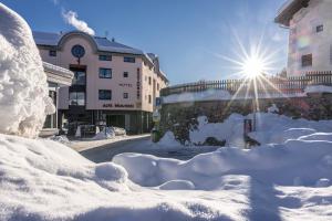切勒里纳Hotel Restaurant Alte Brauerei的一条被雪覆盖的城市街道