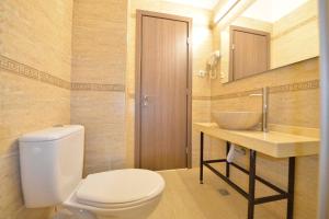 布加勒斯特AMADEUS RESIDENCE的一间带卫生间和水槽的浴室