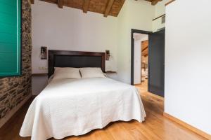 CoañaApartamentos Rurales Casa Llongo的卧室配有一张白色大床