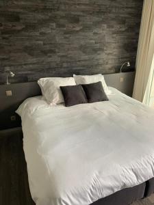 哈勒古斯托住宿加早餐旅馆的一张带两个枕头的大白色床