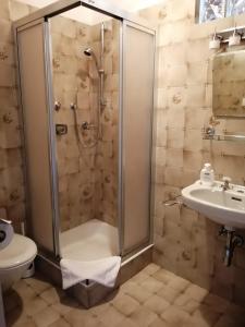 马莱斯韦诺斯塔加尼松酒店的带淋浴和盥洗盆的浴室
