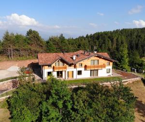 费德拉帕加内拉Bioagritur La Casa dei Trajeri的树林中房屋的空中景观