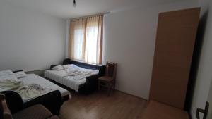 索科矿泉村Apartment Pavlovic的客房设有两张床、一把椅子和窗户。